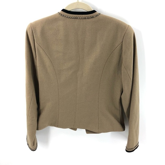 Double D Ranch Wool Blend Jacket Studded Western Blazer Long Sleeve Tan Sz Small - Picture 4 of 11